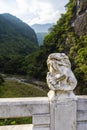 Taroko National Park, Taiwan - May 22, 2023: Shakadang bridge over the Liwu River at the entrance of the Shakadang Trail, one of