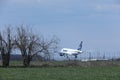 TAROM Airbus A318-100 YR-ASD landing on runway Royalty Free Stock Photo