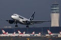 Tarom Airlines plane taking off from runway