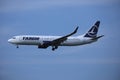 Tarom plane in the sky, landing Royalty Free Stock Photo