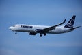 Tarom plane in the sky, landing Royalty Free Stock Photo