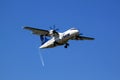 Tarom's ATR 42 landing at Bucharest Otopeni INTL Royalty Free Stock Photo