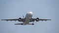 Tarom Timisoara Skyteam commercial airplane takeoff from Otopeni airport in Bucharest Romania