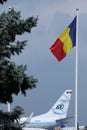 Tarom 60 years livery, tail close-up Romanian flag