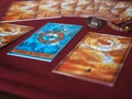 Tarot card reading wheel of fortune teller astrologer divination selected focus