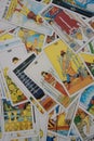 Tarot cards all over the image vertical Royalty Free Stock Photo