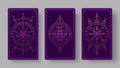 Tarot cards back set with mystical symbols Royalty Free Stock Photo