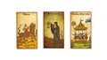 Tarot cards Collection Strength, the Hermit, the Wheel of Fortune