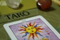 Tarot cards with crystal - Composition of esoteric objects