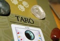 Tarot cards with crystal - Composition of esoteric objects