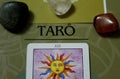 Tarot cards with crystal - Composition of esoteric objects