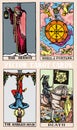 Tarot cards deck colorful illustration with magic and mystic graphic details