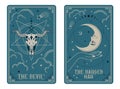 Tarot cards Devil and The Hanged man, Celestial Tarot Cards Basic witch tarot