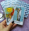 The Sun Tarot Card Life energy vitality joy enlightenment warmth manifestation happiness Royalty Free Stock Photo