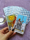 The Sun Tarot Card Life energy vitality joy enlightenment warmth manifestation happiness Royalty Free Stock Photo