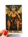 The Devil Tarot Card Bondage, temptation, enslavement, materialism, addictions Royalty Free Stock Photo