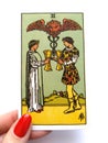 2 Two of Cups Tarot Card Offer of Relationship Happy Couple Only Eyes for Each Other Relationship Success Happy Partnership/Fri Royalty Free Stock Photo