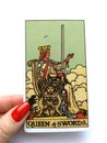 Queen of Swords Tarot Card Honesty Truth Principles Standards Clinical Sterile Reserved Detached Aloof Cool Private Sever Royalty Free Stock Photo