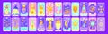 Tarot cards flat deck cartoon. Taro card major arcanas occult vector game set. Full pack of spiritual signs with