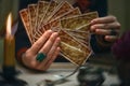 Tarot cards. Future reading. Fortune teller concept. Royalty Free Stock Photo