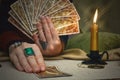 Tarot cards. Future reading. Fortune teller concept. Royalty Free Stock Photo