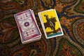 Tarot cards. Magic. Divination. Knight of pentacles.