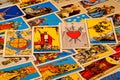 Tarot cards, the mysterious background of ancient symbols. Tarot cards, for divination, prediction prediction of the past, the