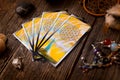 Tarot cards and other accessories Royalty Free Stock Photo