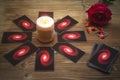 Divination. Tarot cards. Fortune teller. Royalty Free Stock Photo