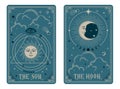 Tarot cards sun and moon, Celestial Tarot Cards Basic witch tarot