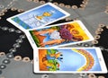 Tarot Cards Three card Spread Royalty Free Stock Photo