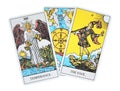 Tarot cards on white background, top view Royalty Free Stock Photo