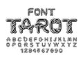 Tarot font. Traditional ancient manuscripts Celtic alphabet. nor