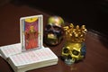 Tarot, Major Arcana, illustrative tarot cards Justice, skulls.