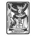 Tarot playing card Empress sketch vector