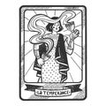 Tarot playing card Temperance sketch vector