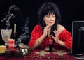 Tarot readings online with fortuneteller Royalty Free Stock Photo