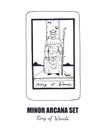 Tarot set. Vector Minor Arcana . King of Wands