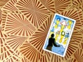 Tarot spread reading concept idea with one tarot card