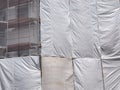 Tarpaulin on a scaffolding construction site