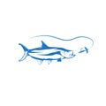 Tarpon fish and lure vector design