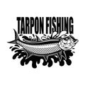 Tarpon Fishing emblem isolated on white background Royalty Free Stock Photo