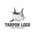 Tarpon fishing logo design vector