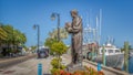 TARPON SPRINGS, FLORIDA: Sponge capital of the world featuring sponge docks and a monument statue of a diver Royalty Free Stock Photo