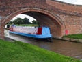 TARPORLEY, CHESHIRE/UK - SEPTEMBER 16 : Narrow Boat Travelling a Royalty Free Stock Photo