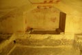 Tarquinia Necropolis, Italy - August 8 2009: view of the interior of the Tomb Mauro Cristophani