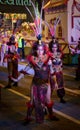 Tarragona, Spain. March 3: Woman disguised in the main parade of Tarragona Carnival