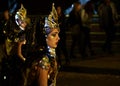 Tarragona, Spain. March 3: Woman disguised in the main parade of Tarragona Carnival