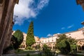 TARRAGONA, SPAIN - OCTOBER 4, 2017: View of the courtyard of the Tarragona Cathedral Catholic cathedral on a sunny day. Copy spa Royalty Free Stock Photo