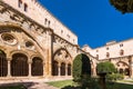 TARRAGONA, SPAIN - OCTOBER 4, 2017: View of the courtyard of the Tarragona Cathedral Catholic cathedral on a sunny day. Copy spa Royalty Free Stock Photo